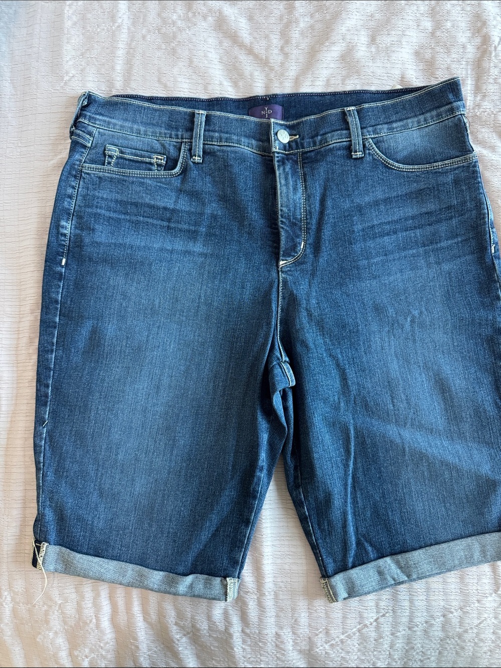 NYDJ- Dark Blue Denim Roll-Cuff Women’s Shorts